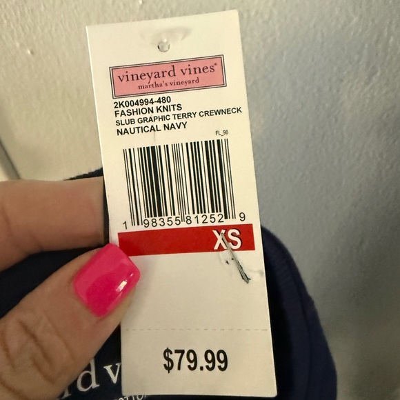 Vineyard Vines women’s Classic Navy Crewneck Sweater-NWT - Picture 3 of 3